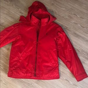 Fleece lined polo rain jacket